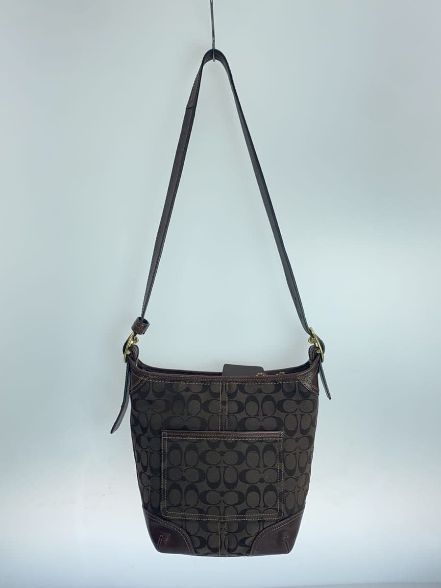 COACH Shoulder Bag Canvas BRW Monogram 12390 3