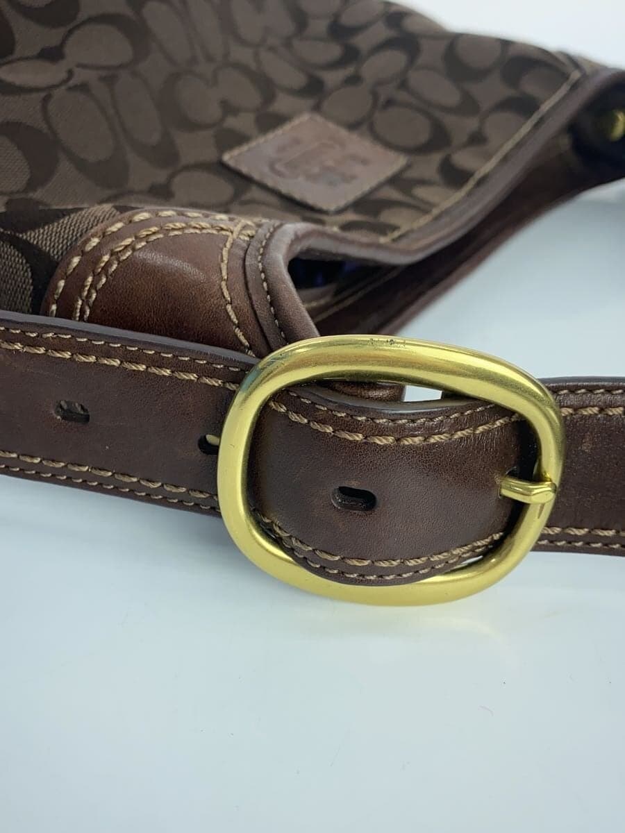COACH Shoulder Bag Canvas BRW Monogram 12390 7