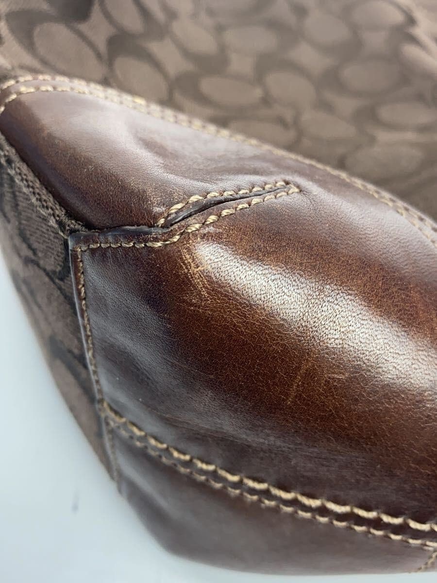 COACH Shoulder Bag Canvas BRW Monogram 12390 8