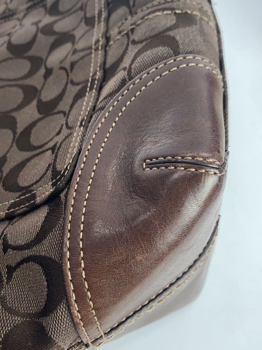 COACH Shoulder Bag Canvas BRW Monogram 12390 9