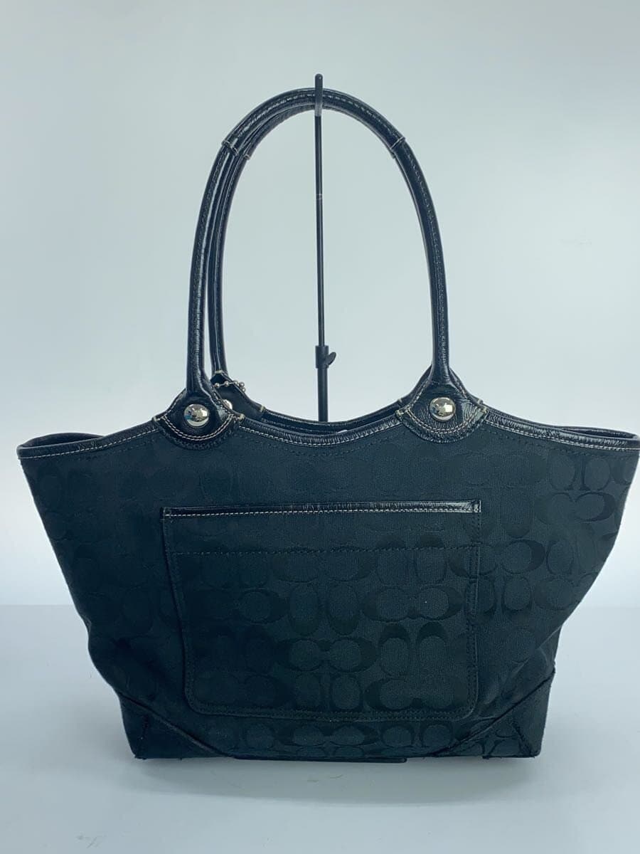 COACH Tote Bag_Signature_Black Canvas BLK All Over Pattern 3