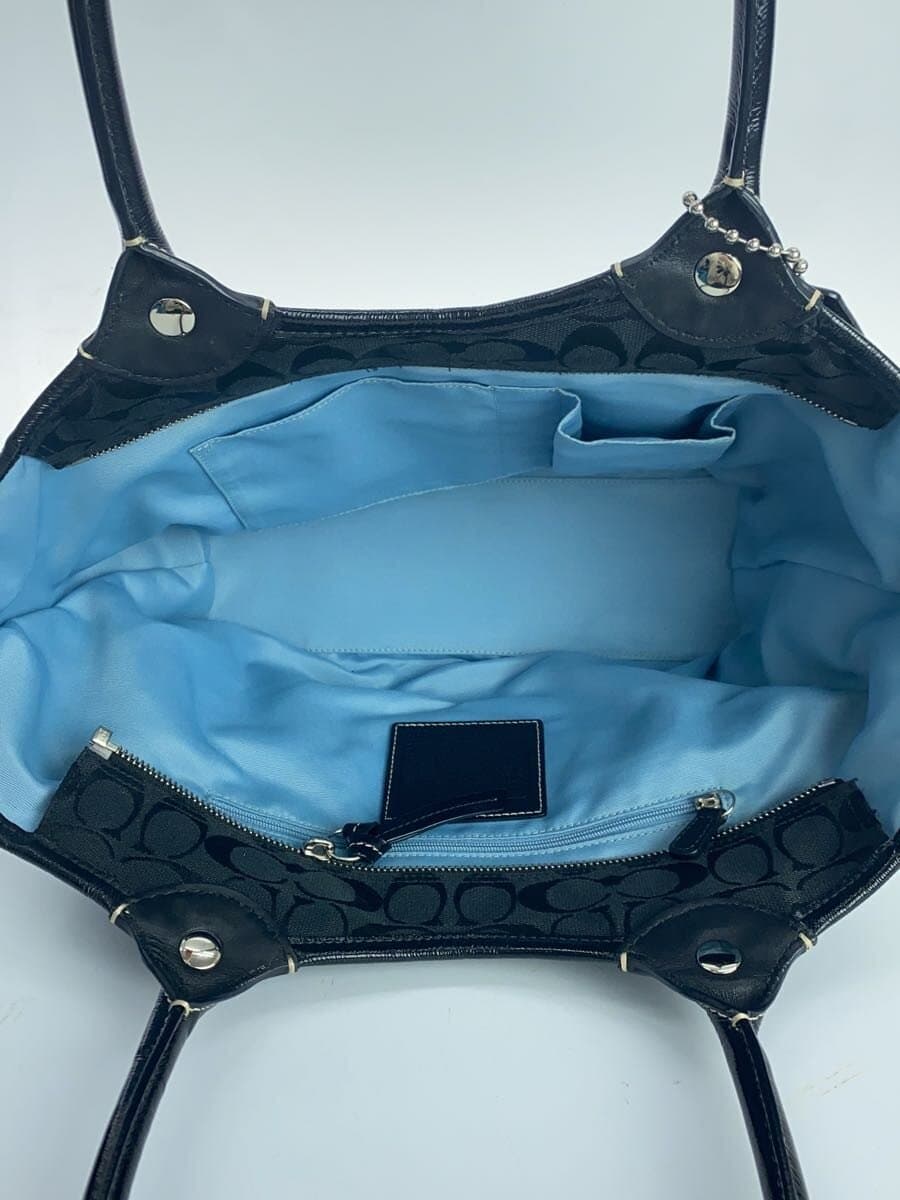 COACH Tote Bag_Signature_Black Canvas BLK All Over Pattern 6