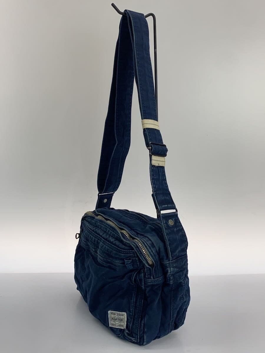 PORTER shoulder bag cotton indigo plain 2