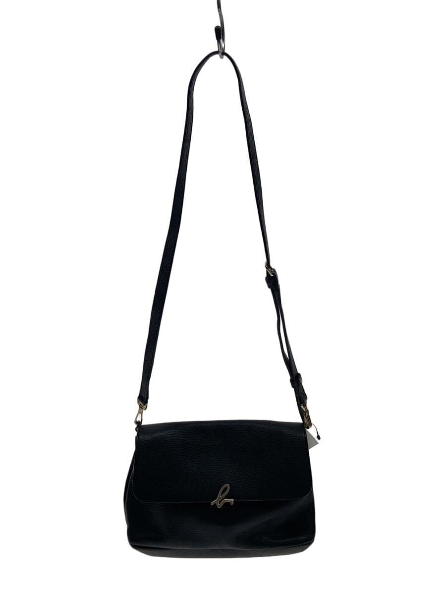agnes b. Shoulder Bag Metal Goro All Leather - Leather BLK