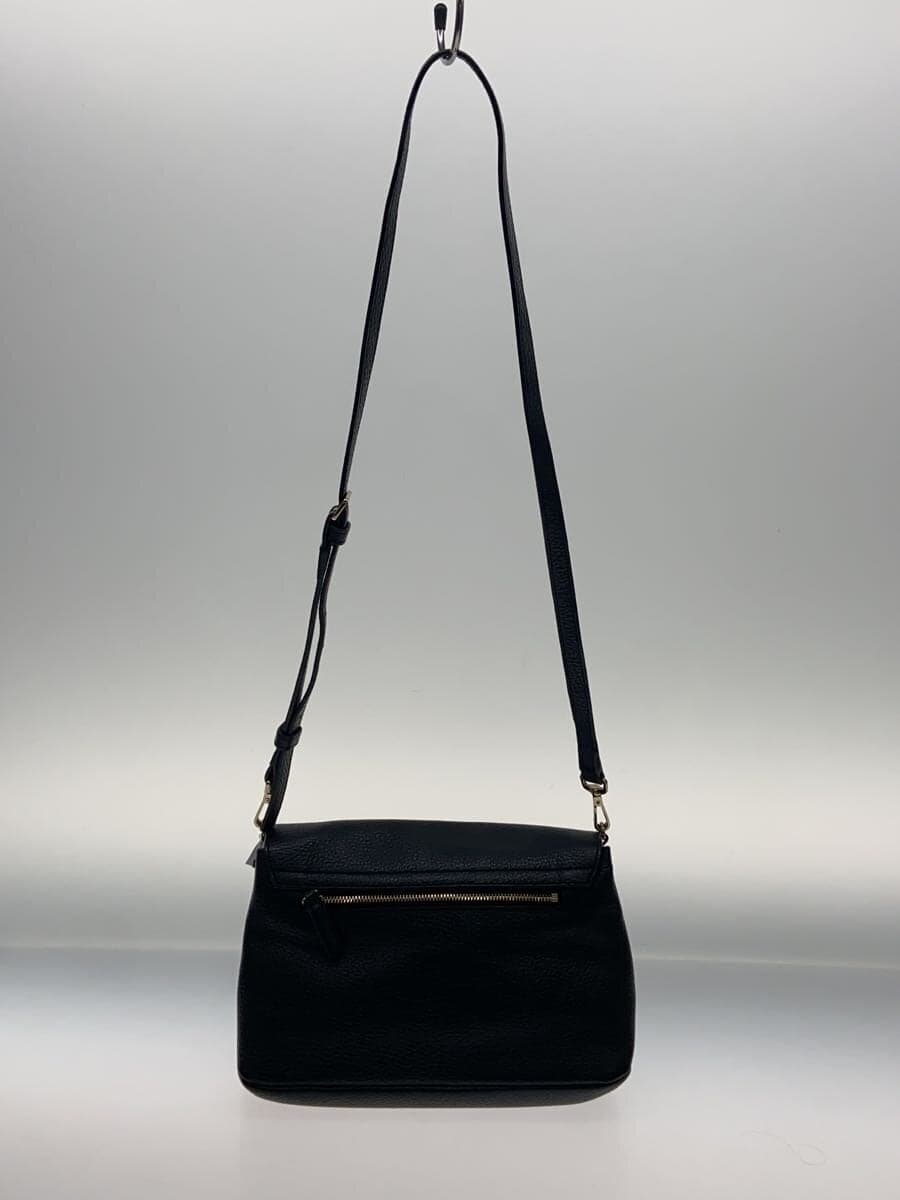 agnes b. Shoulder Bag Metal Goro All Leather - Leather BLK 3