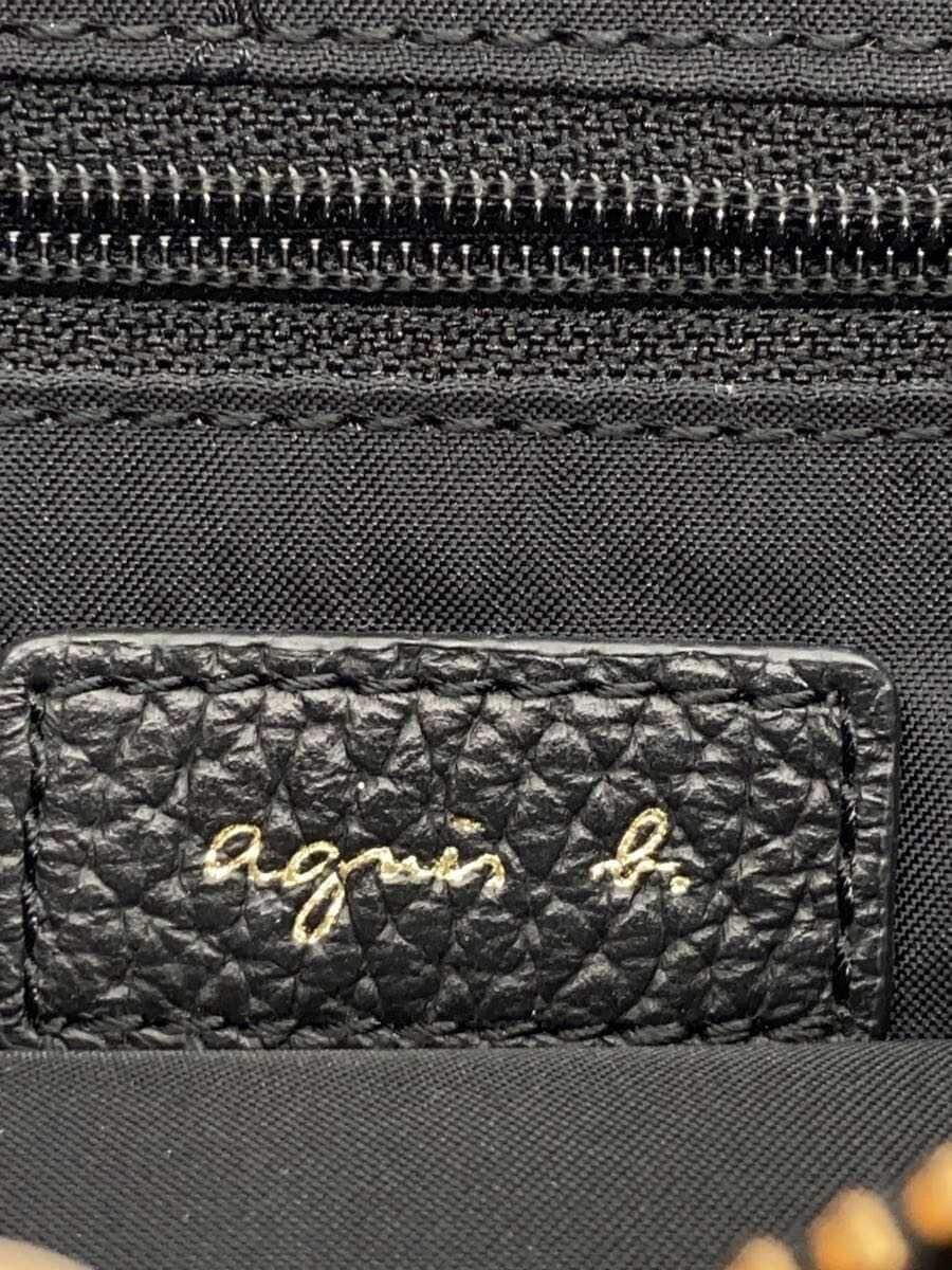 agnes b. Shoulder Bag Metal Goro All Leather - Leather BLK 5