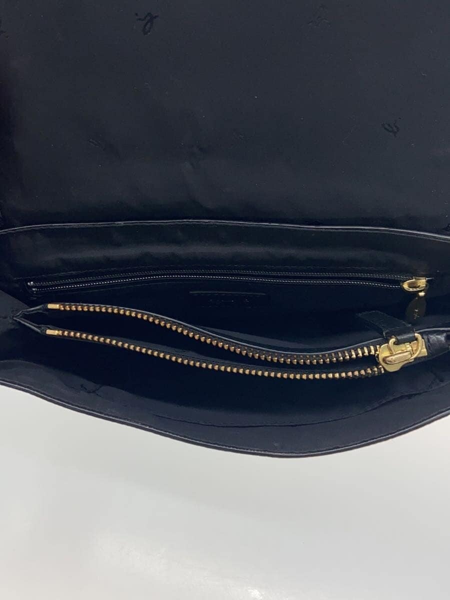 agnes b. Shoulder Bag Metal Goro All Leather - Leather BLK 6