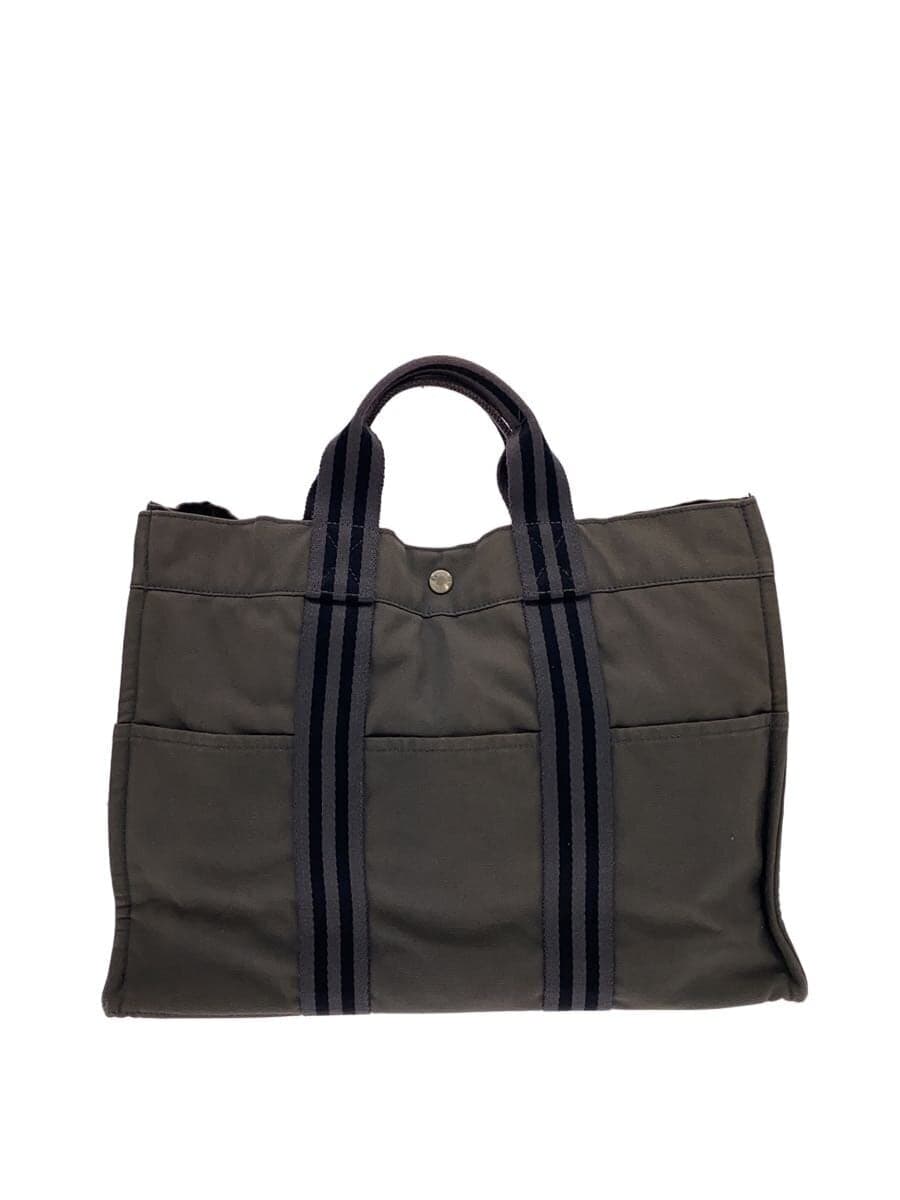 HERMES Fourre-Tout Tote Bag GRY Solid