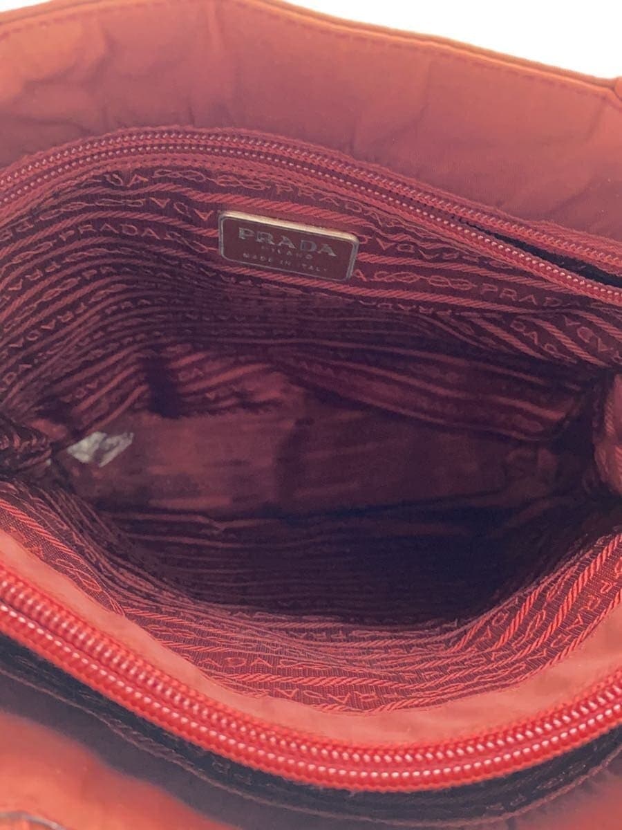 PRADA Handbag Nylon RED Solid 6