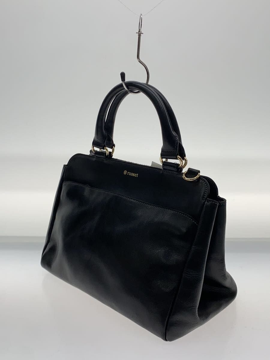 russet Tote Bag Leather BLK 2