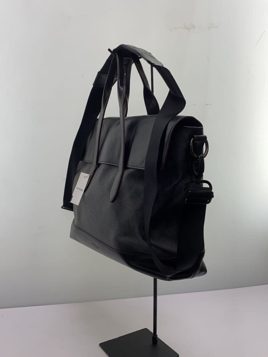 COACH Shoulder Bag Leather BLK F77858 Signature 2-Way Business Bag Corner Wear 2