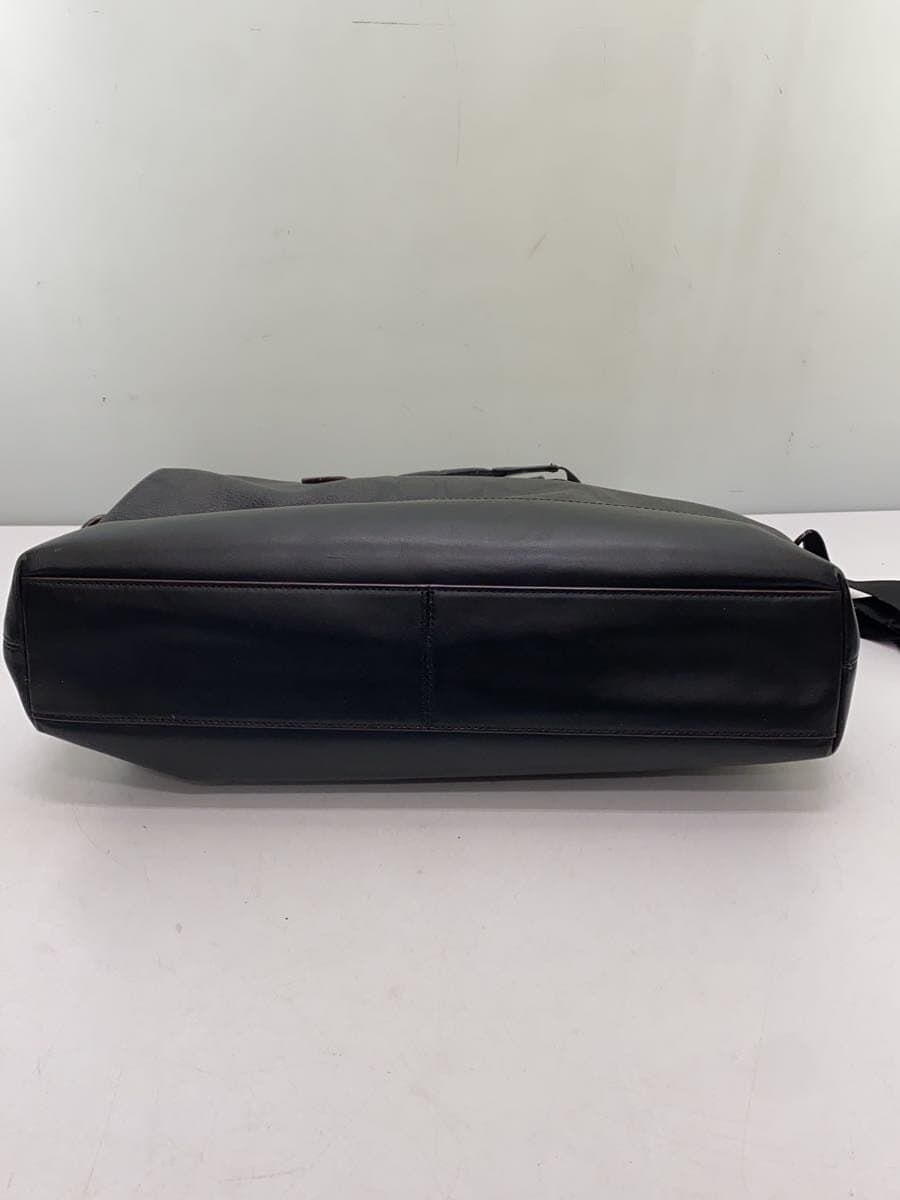 COACH Shoulder Bag Leather BLK F77858 Signature 2-Way Business Bag Corner Wear 4