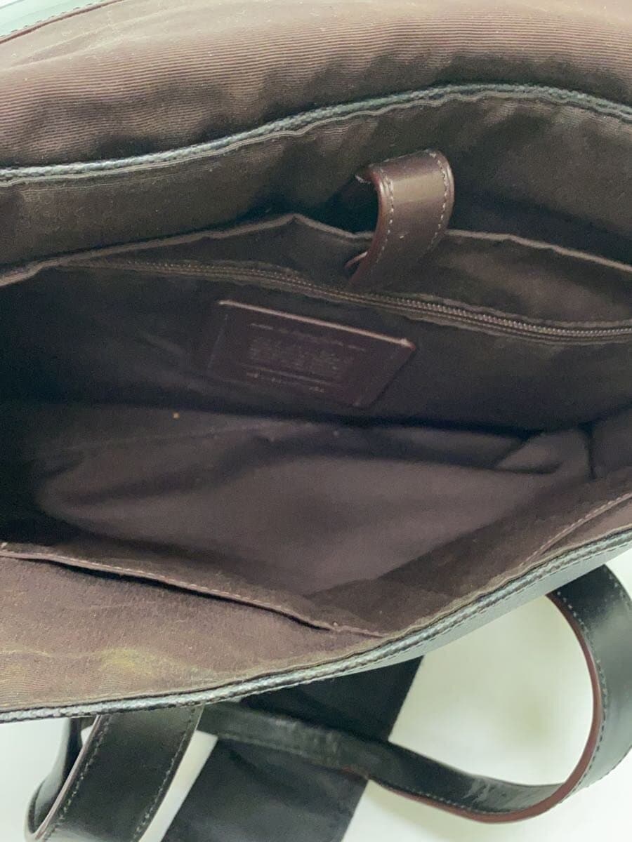 COACH Shoulder Bag Leather BLK F77858 Signature 2-Way Business Bag Corner Wear 6