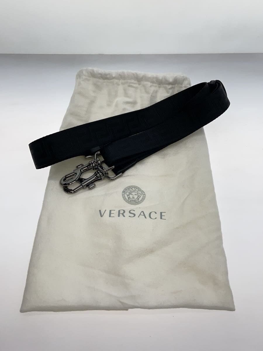 VERSACE Shoulder Bag Leather Green All-over Print 7