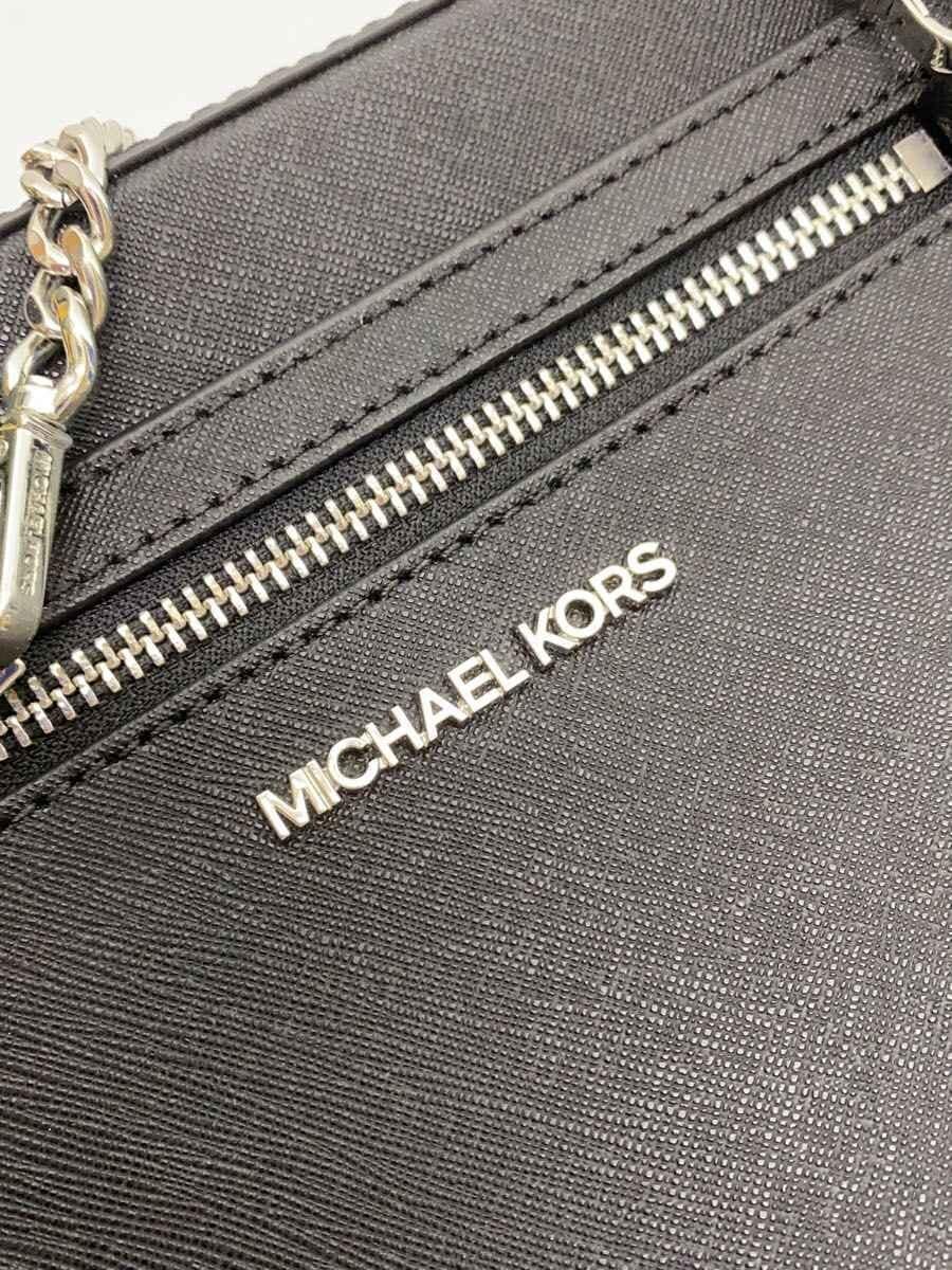 MICHAEL KORS Shoulder Bag Leather BLK PA-2305 Chain 5