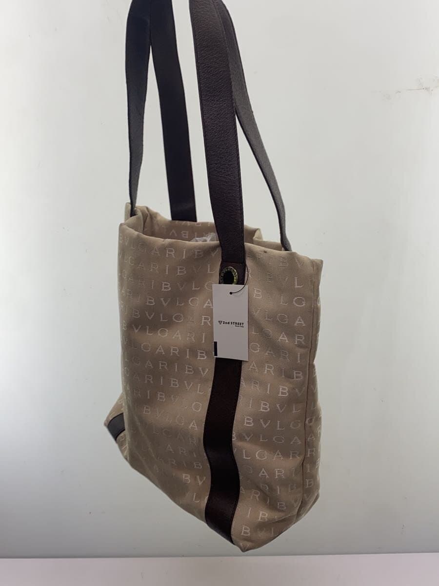 BVLGARI tote bag canvas BEG all-over pattern 2