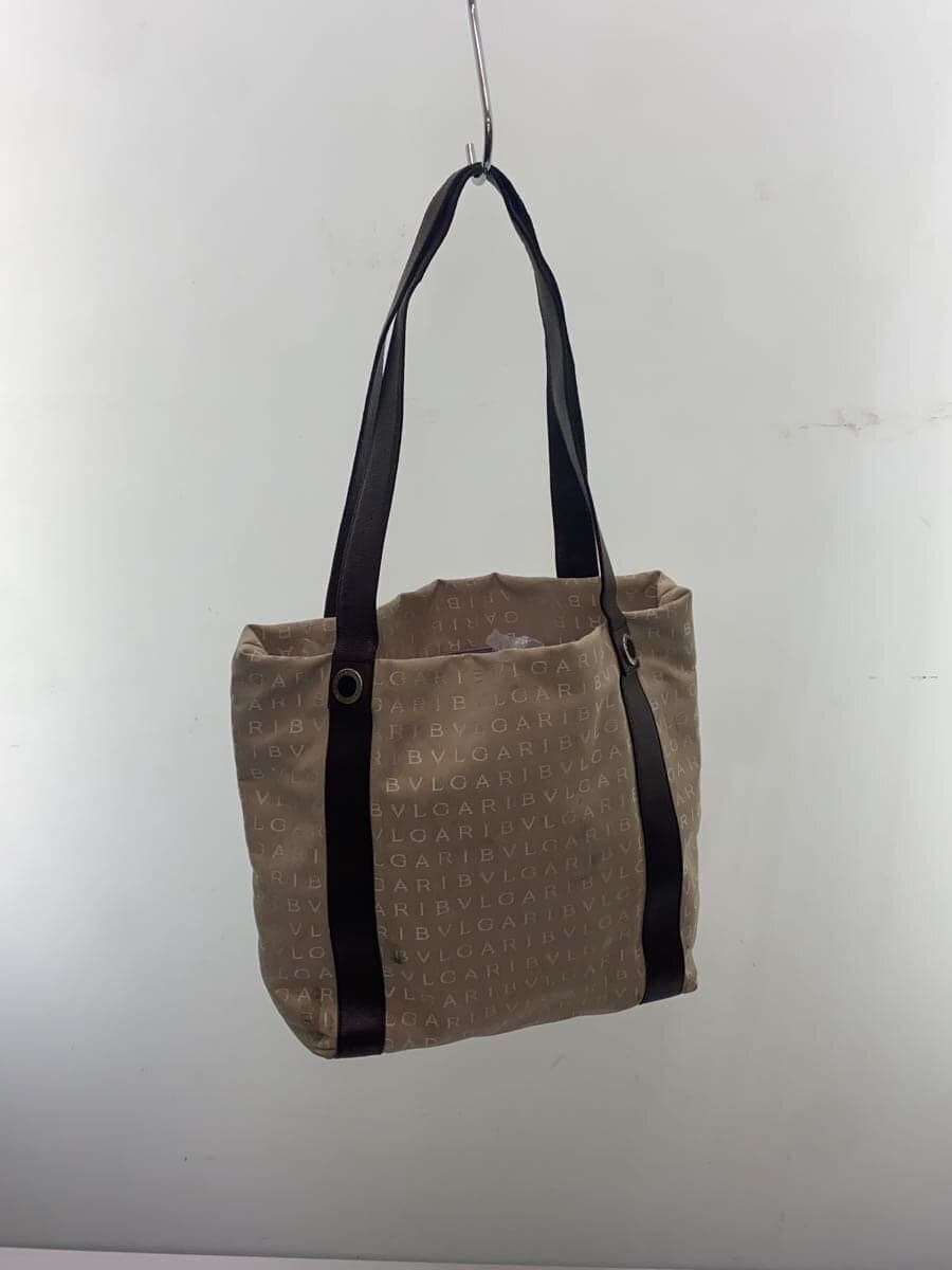 BVLGARI tote bag canvas BEG all-over pattern 3