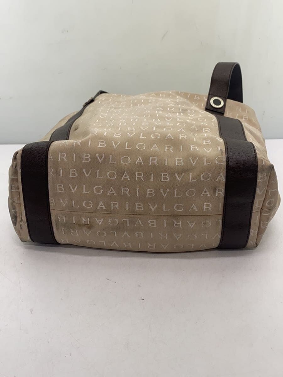 BVLGARI tote bag canvas BEG all-over pattern 4