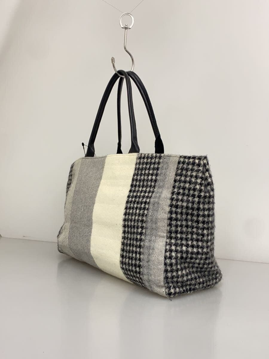 Nakagawa Masashichi Shoten Tote Bag Wool BLK Houndstooth 2