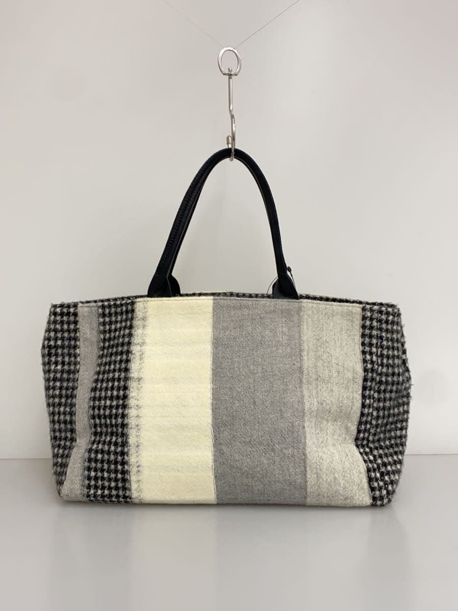 Nakagawa Masashichi Shoten Tote Bag Wool BLK Houndstooth 3