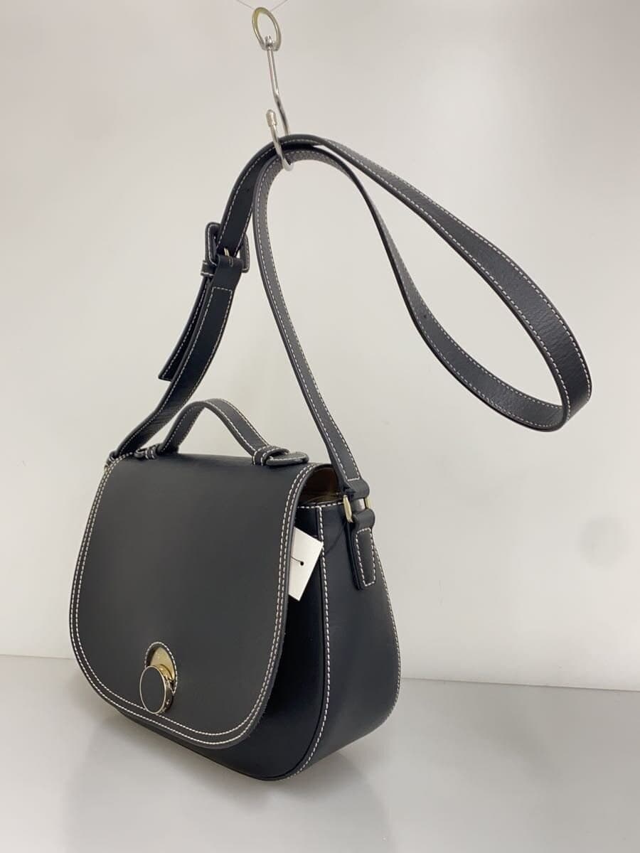 agnes b. Shoulder Bag Cowhide BLK 2