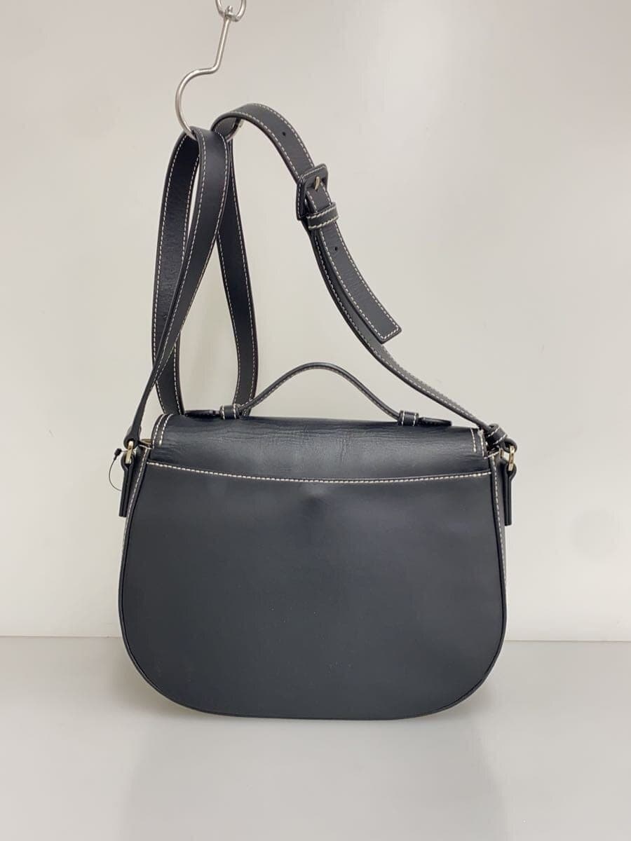 agnes b. Shoulder Bag Cowhide BLK 3