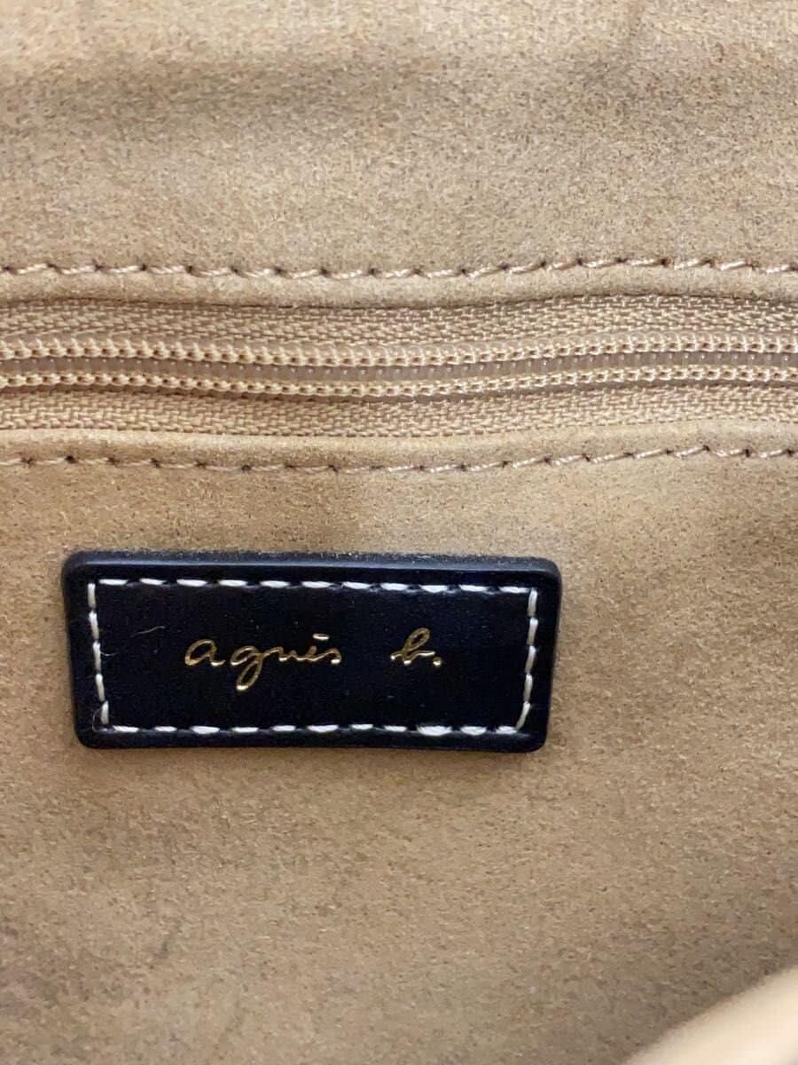 agnes b. Shoulder Bag Cowhide BLK 5