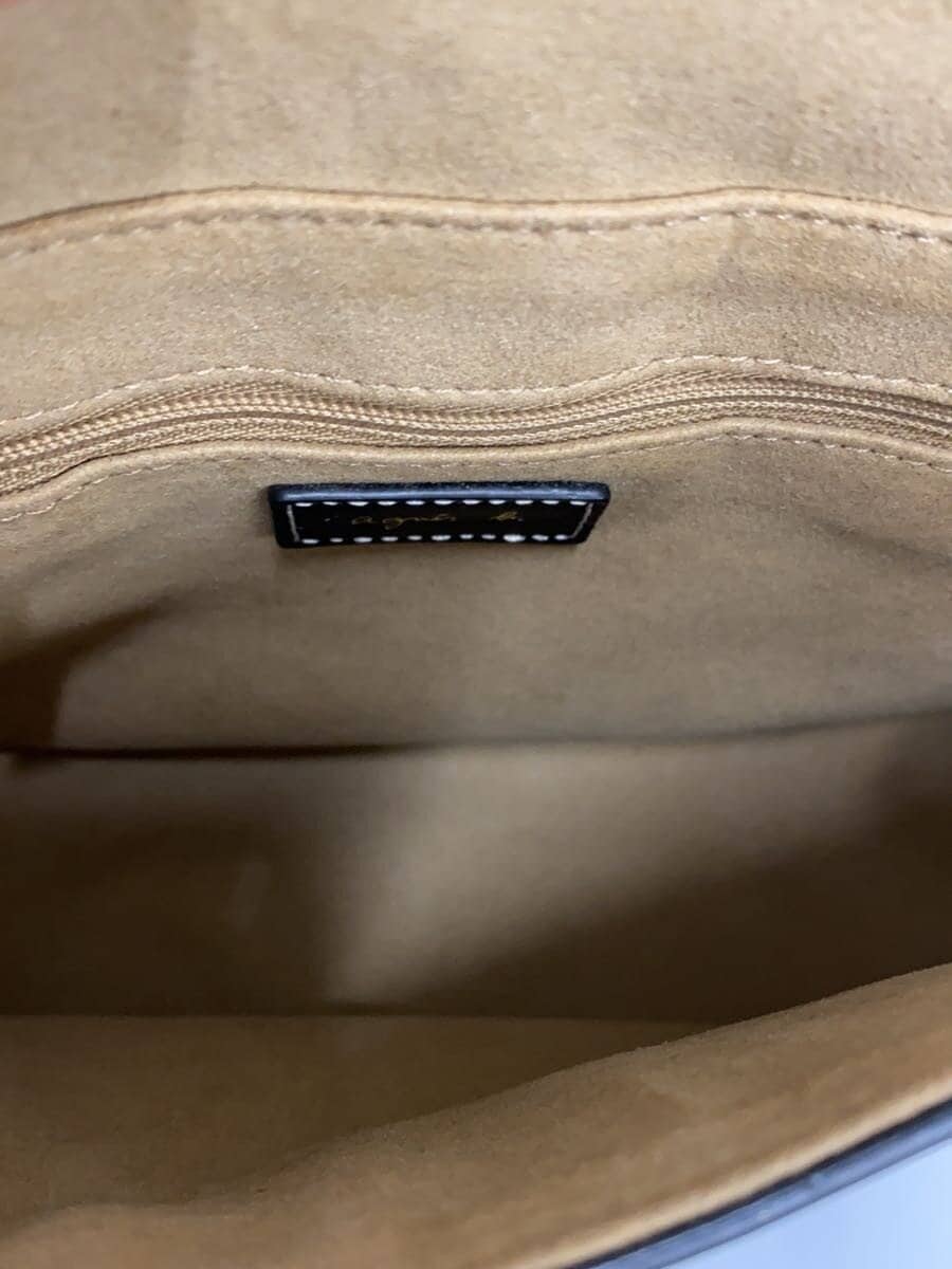 agnes b. Shoulder Bag Cowhide BLK 6