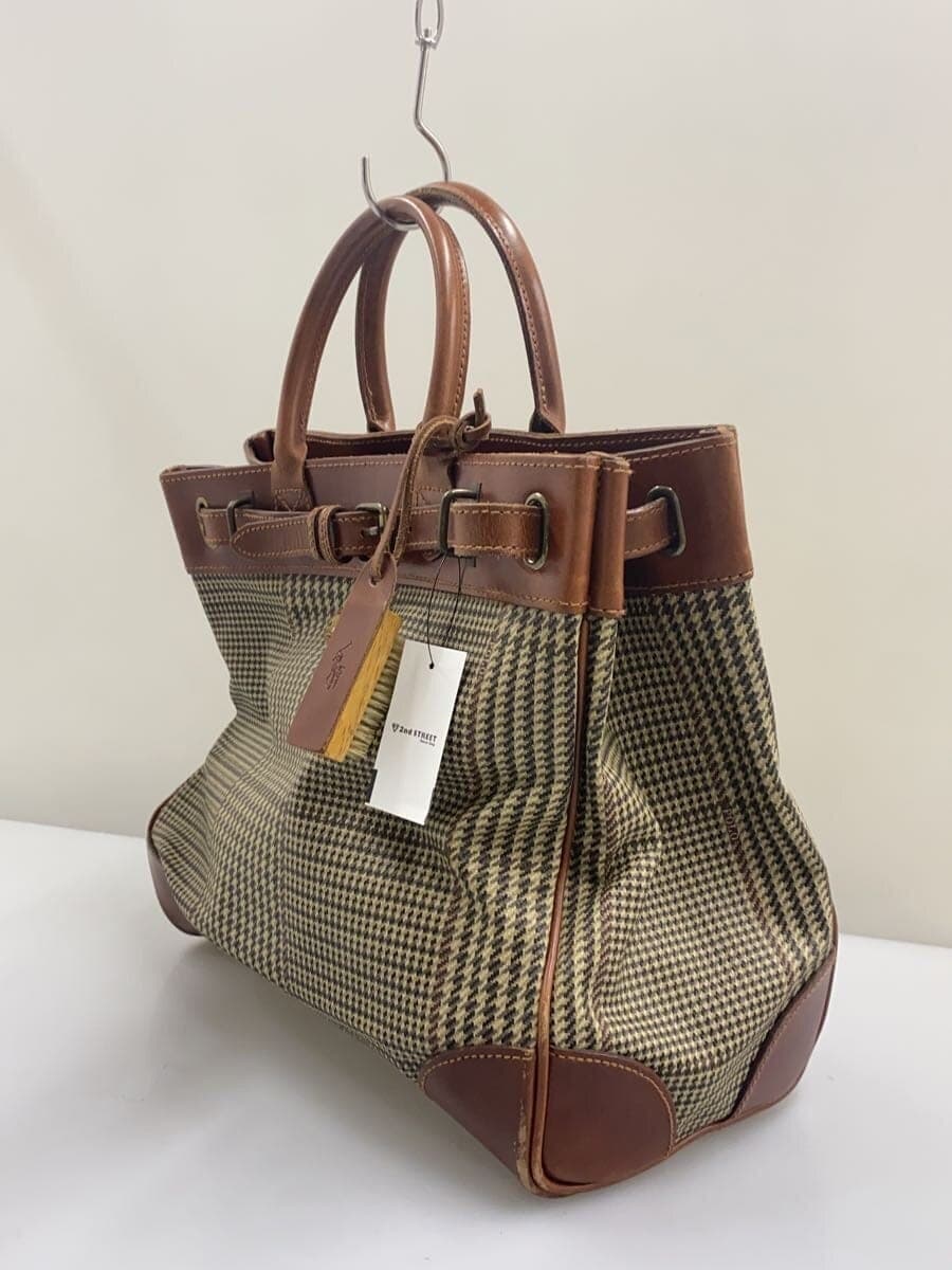 POLO RALPH LAUREN tote bag leather BRW check 2