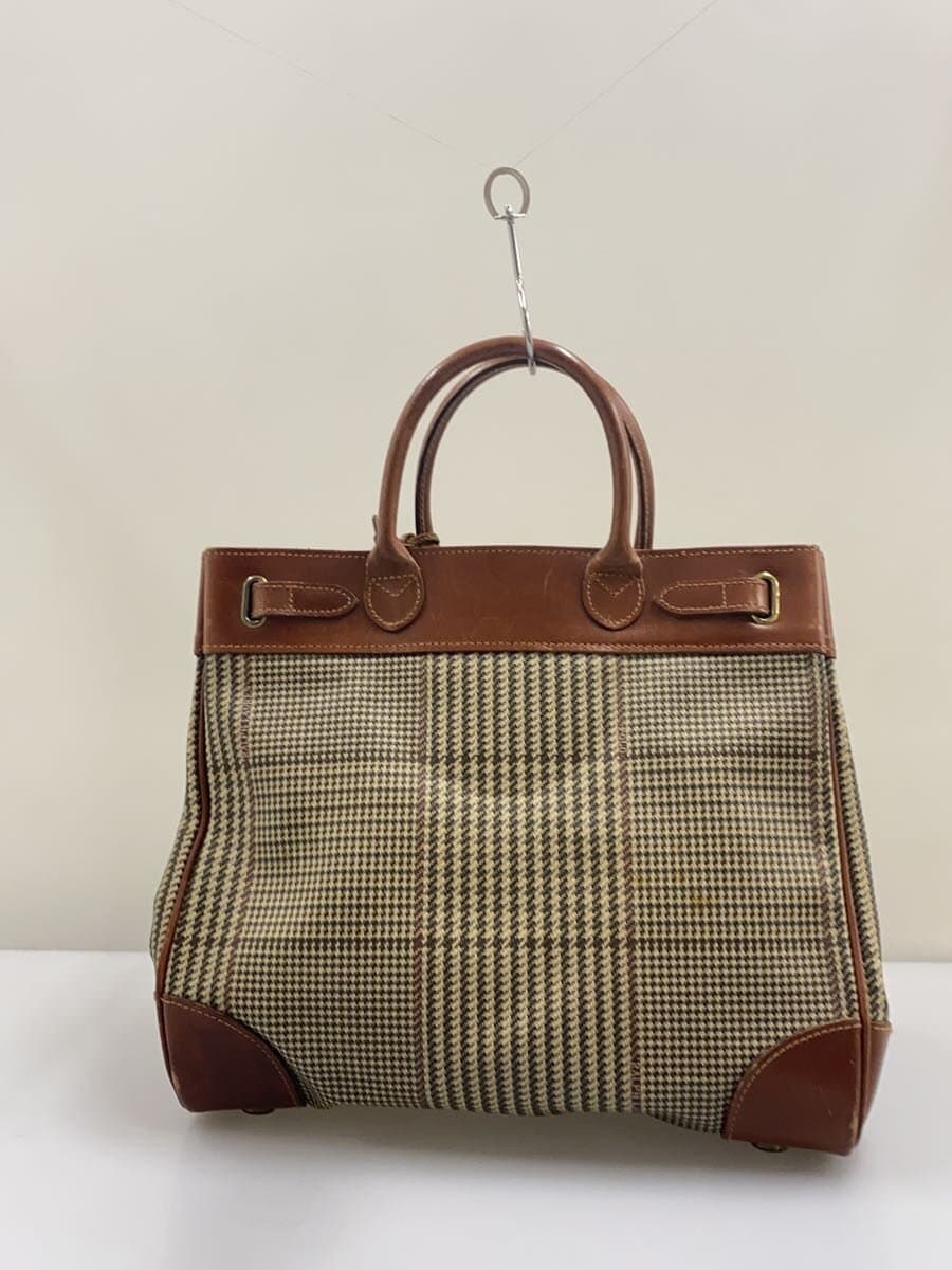 POLO RALPH LAUREN tote bag leather BRW check 3