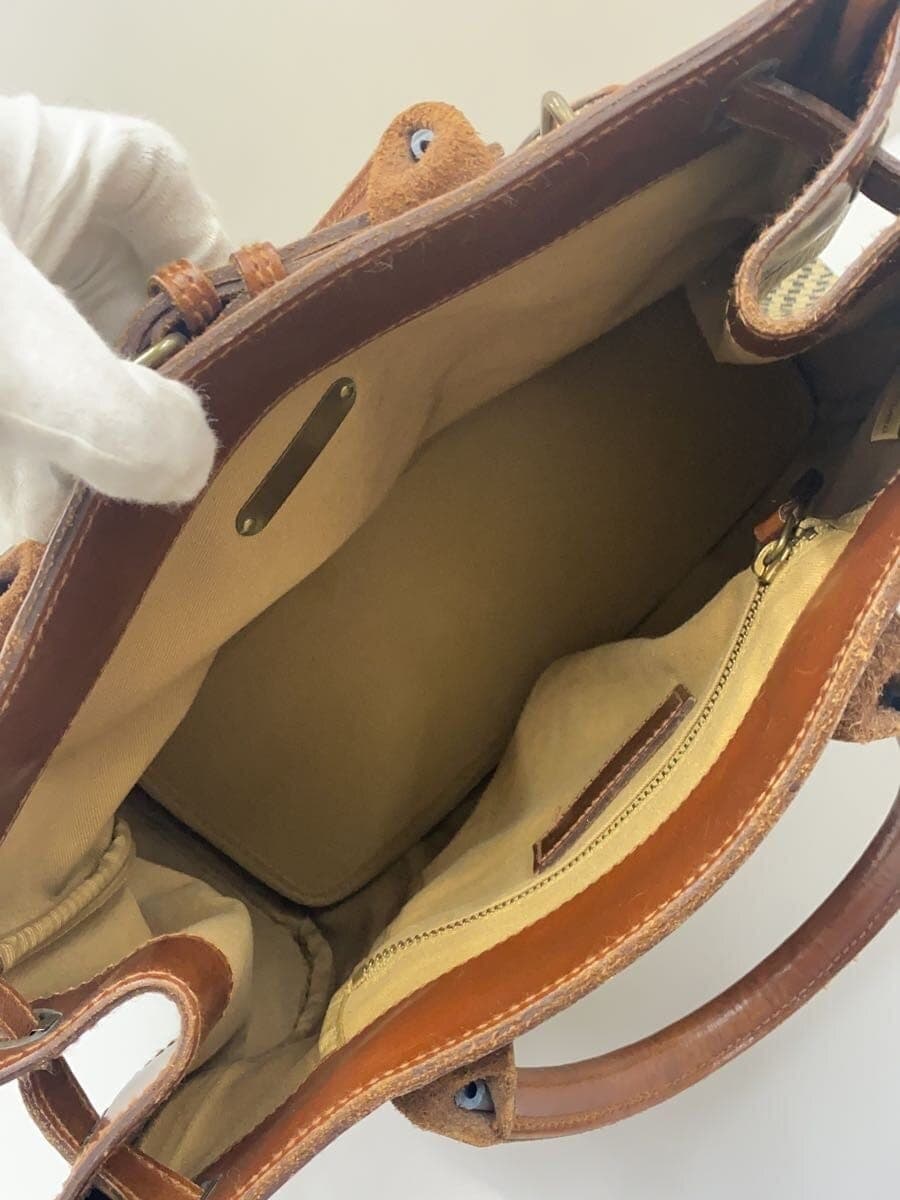 POLO RALPH LAUREN tote bag leather BRW check 6