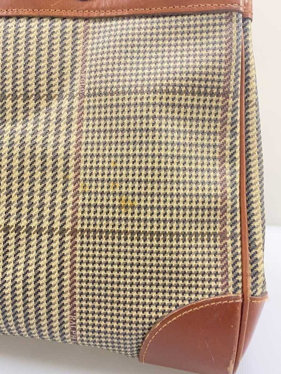 POLO RALPH LAUREN tote bag leather BRW check 7