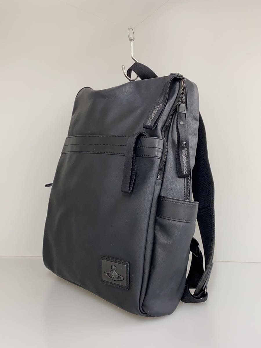 Vivienne Westwood ORB Plate Backpack Rucksack Leather BLK 2