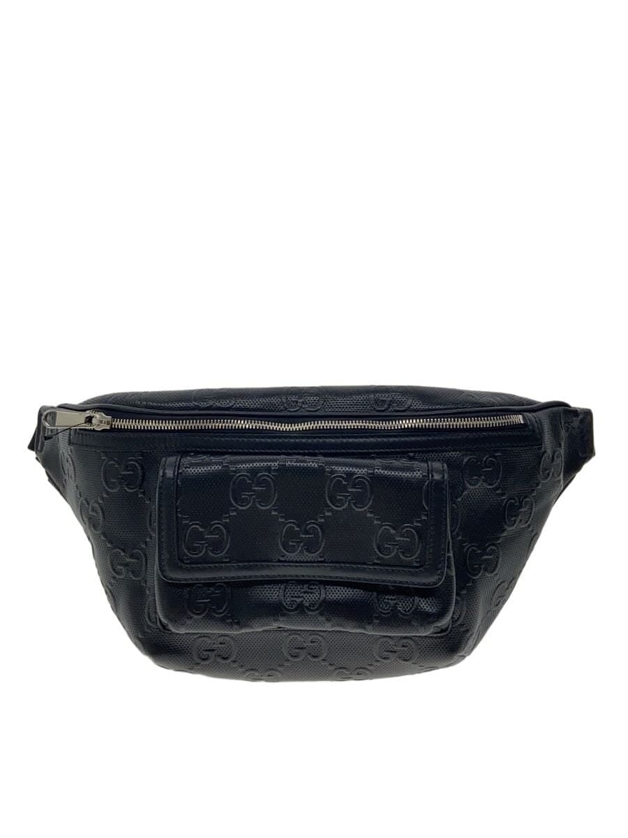 GUCCI Belt Bag_GG Embossed Leather BLK Allover Pattern 645093 1W3CN 1000
