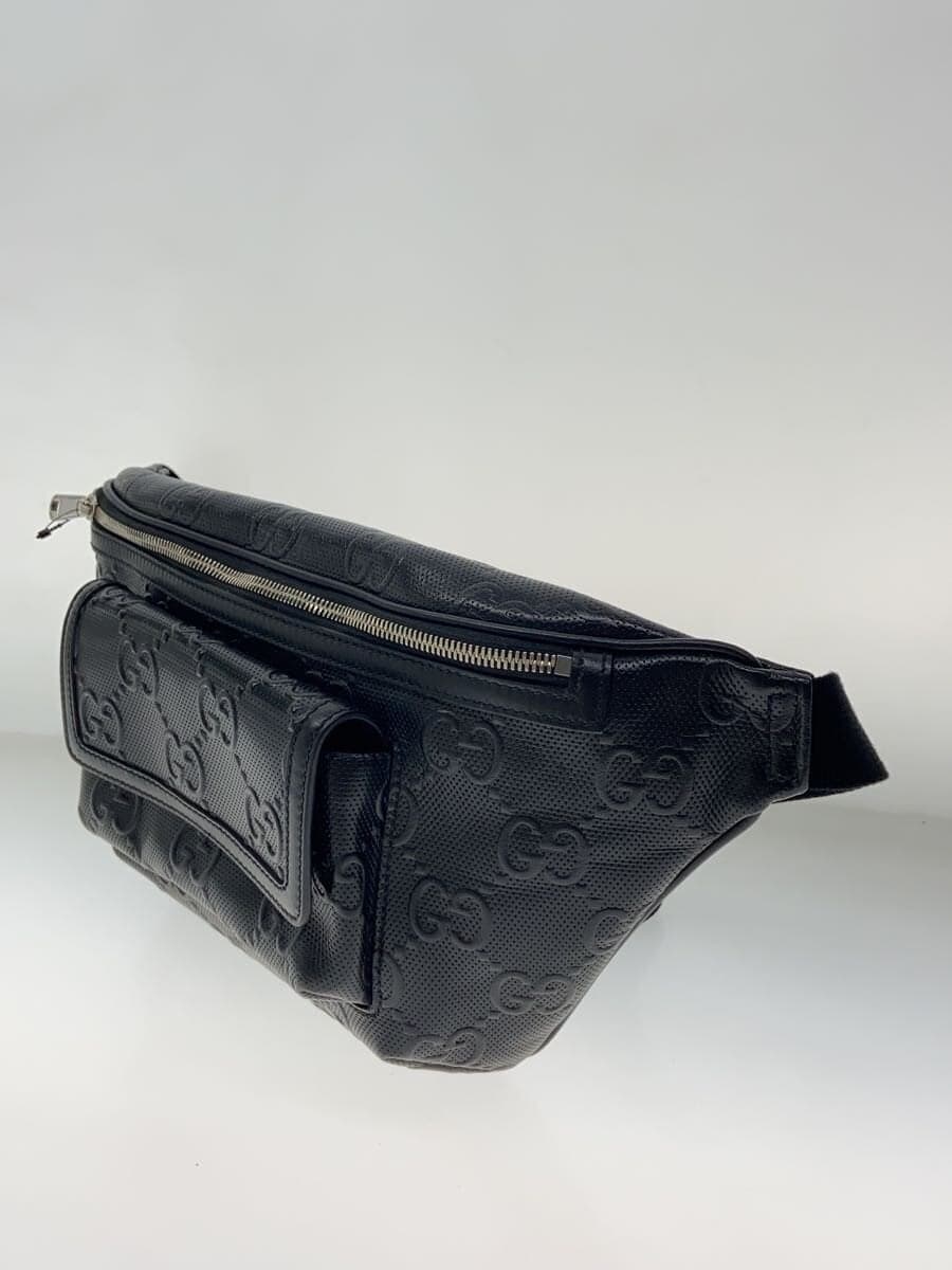 GUCCI Belt Bag_GG Embossed Leather BLK Allover Pattern 645093 1W3CN 1000 2