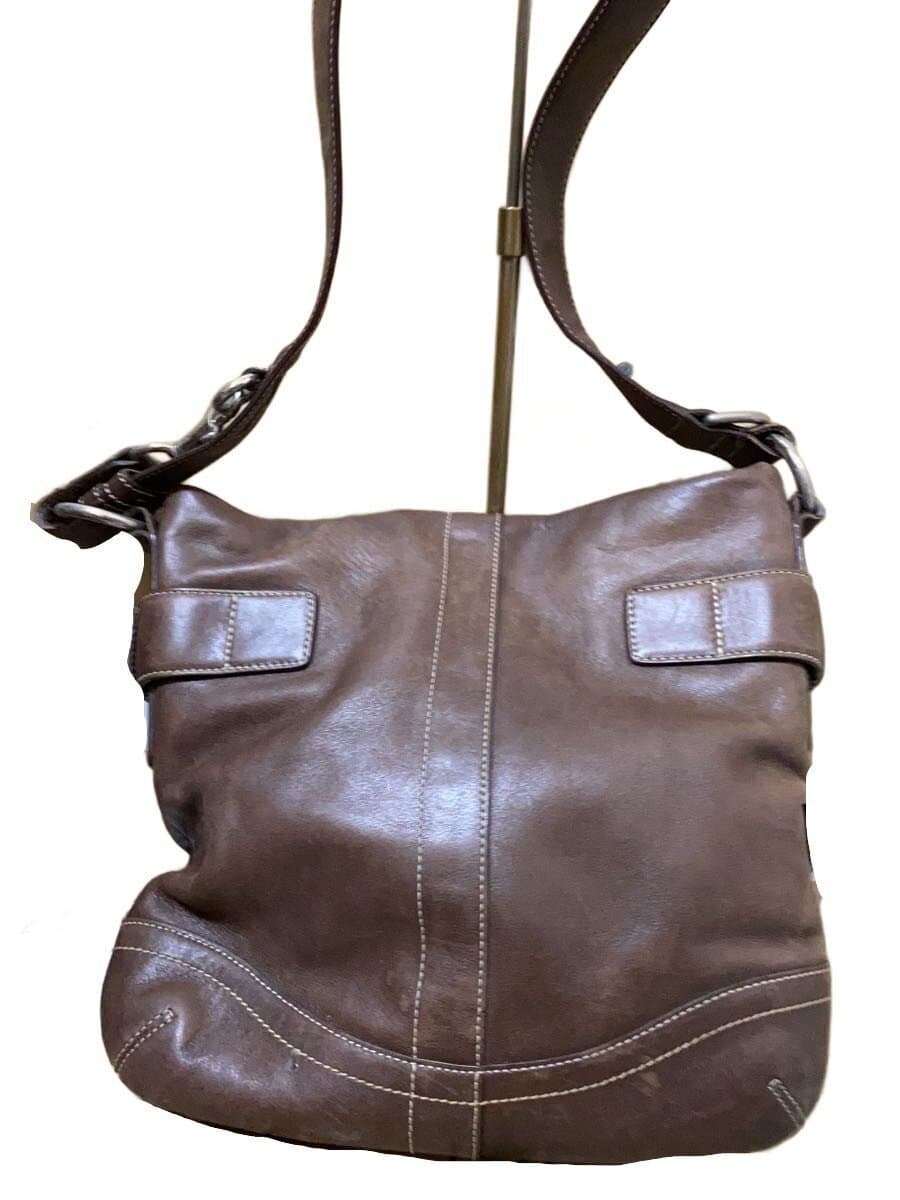 COACH Shoulder Bag Leather BRW Solid 1542