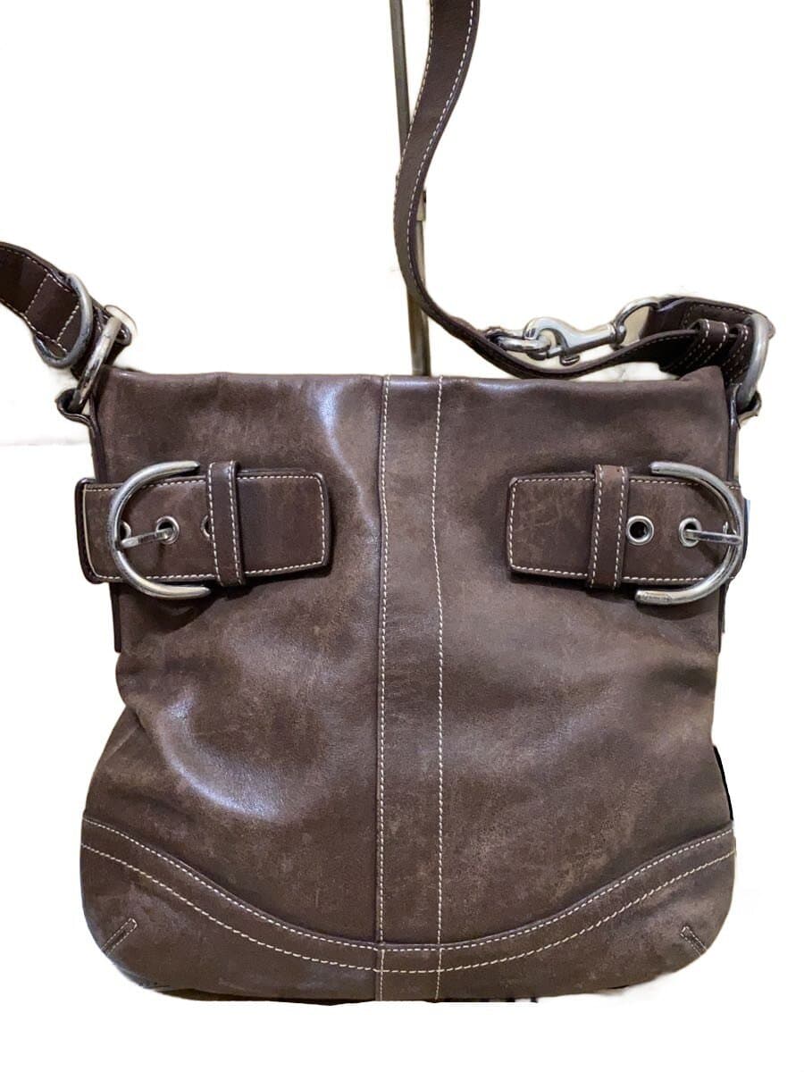 COACH Shoulder Bag Leather BRW Solid 1542 3