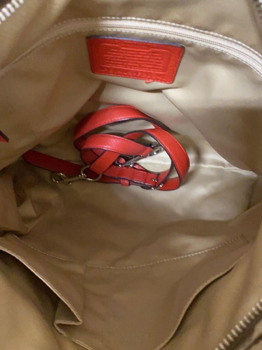 COACH Shoulder Bag_Signature Canvas RED All Over Pattern 6