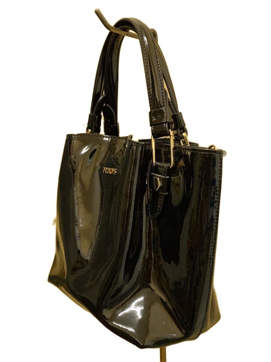 TOD’S Handbag Patent Leather BLK Solid 2
