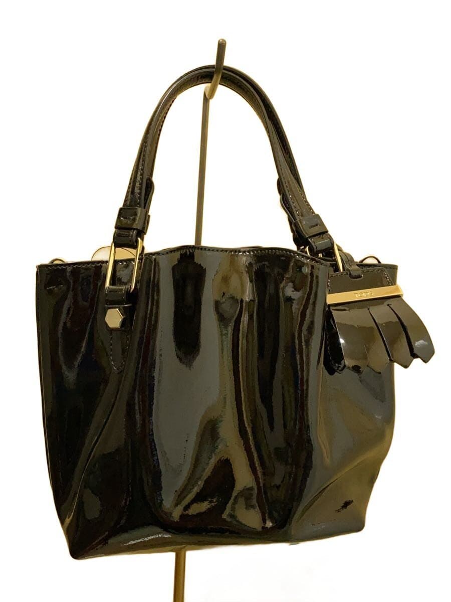 TOD’S Handbag Patent Leather BLK Solid 3