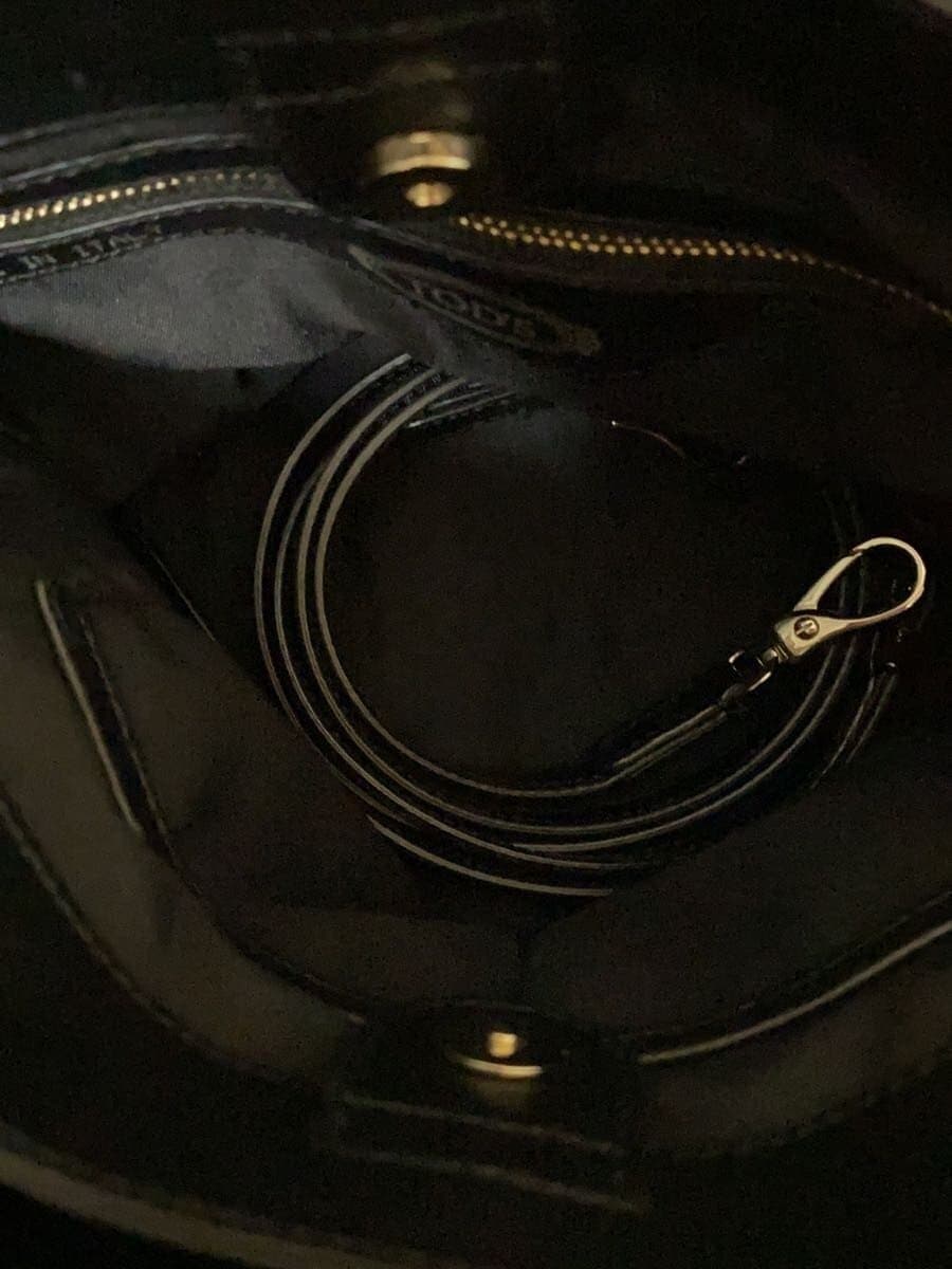 TOD’S Handbag Patent Leather BLK Solid 6
