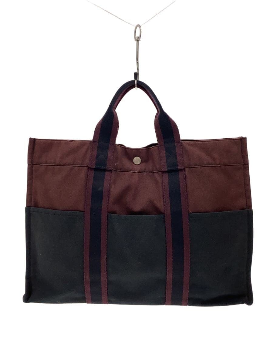 HERMES Air Line MM Handbag Canvas BRD Solid