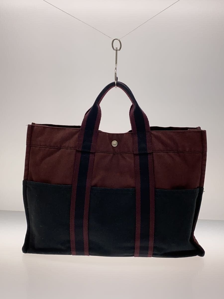 HERMES Air Line MM Handbag Canvas BRD Solid 3