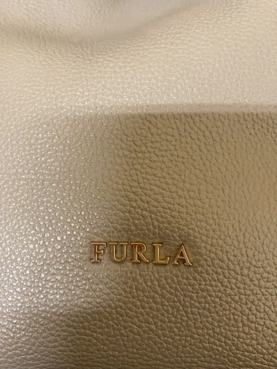 FURLA Handbag Leather GRY Solid 5