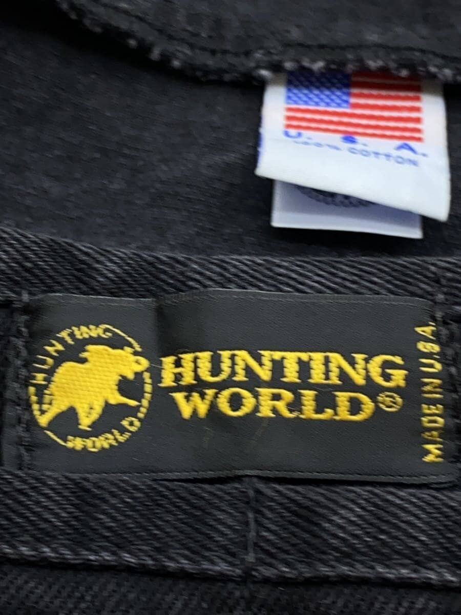 HUNTING WORLD Flap Shoulder Bag Embossed Logo Denim BLK 5
