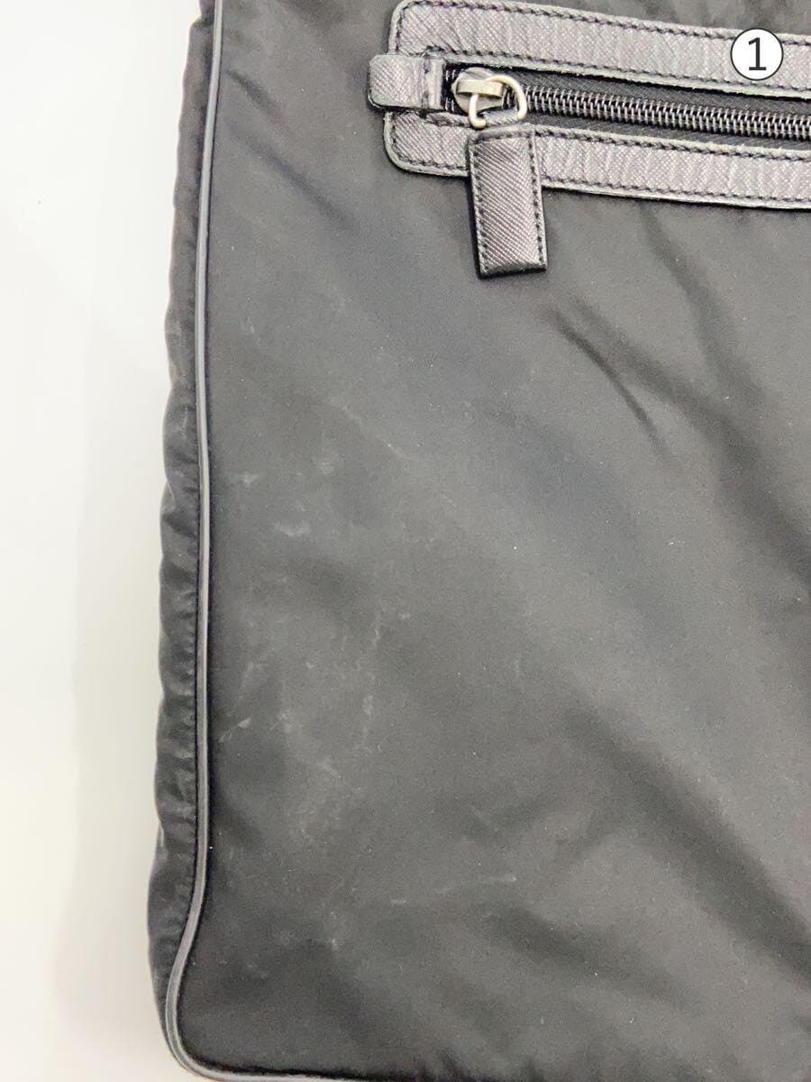PRADA Shoulder Bag Triangle Logo Nylon BLK Soil 、Scratch 、Corner Wear 7