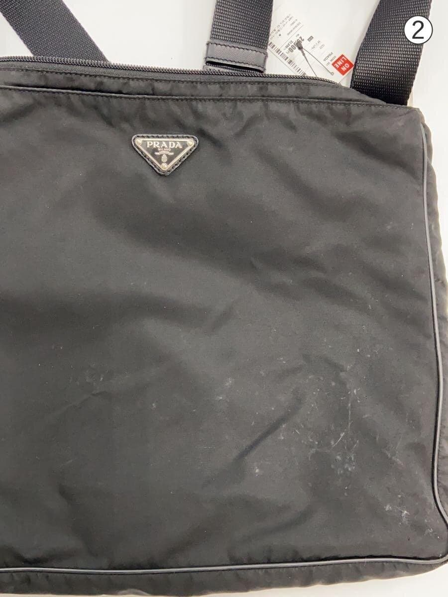 PRADA Shoulder Bag Triangle Logo Nylon BLK Soil 、Scratch 、Corner Wear 8