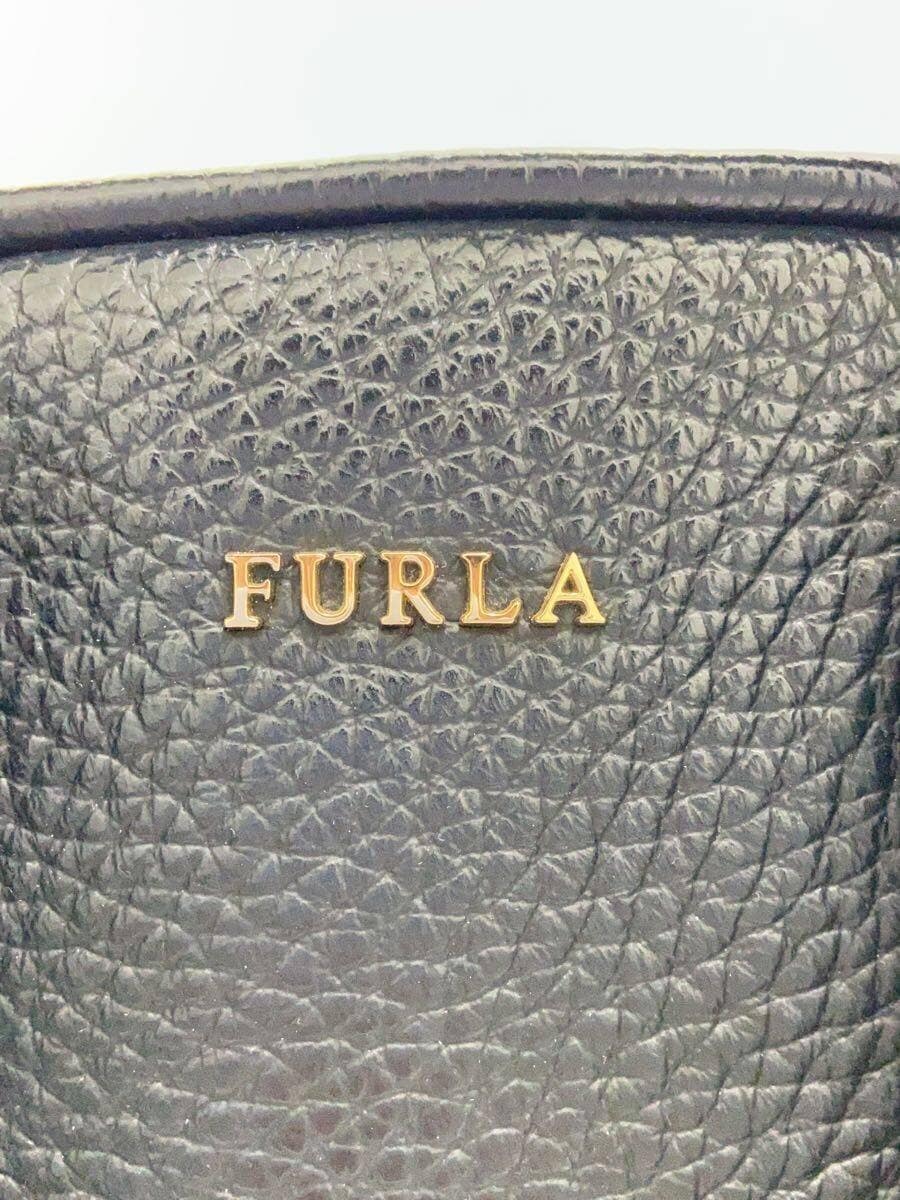 FURLA 2-way shoulder bag handbag leather BLK 5