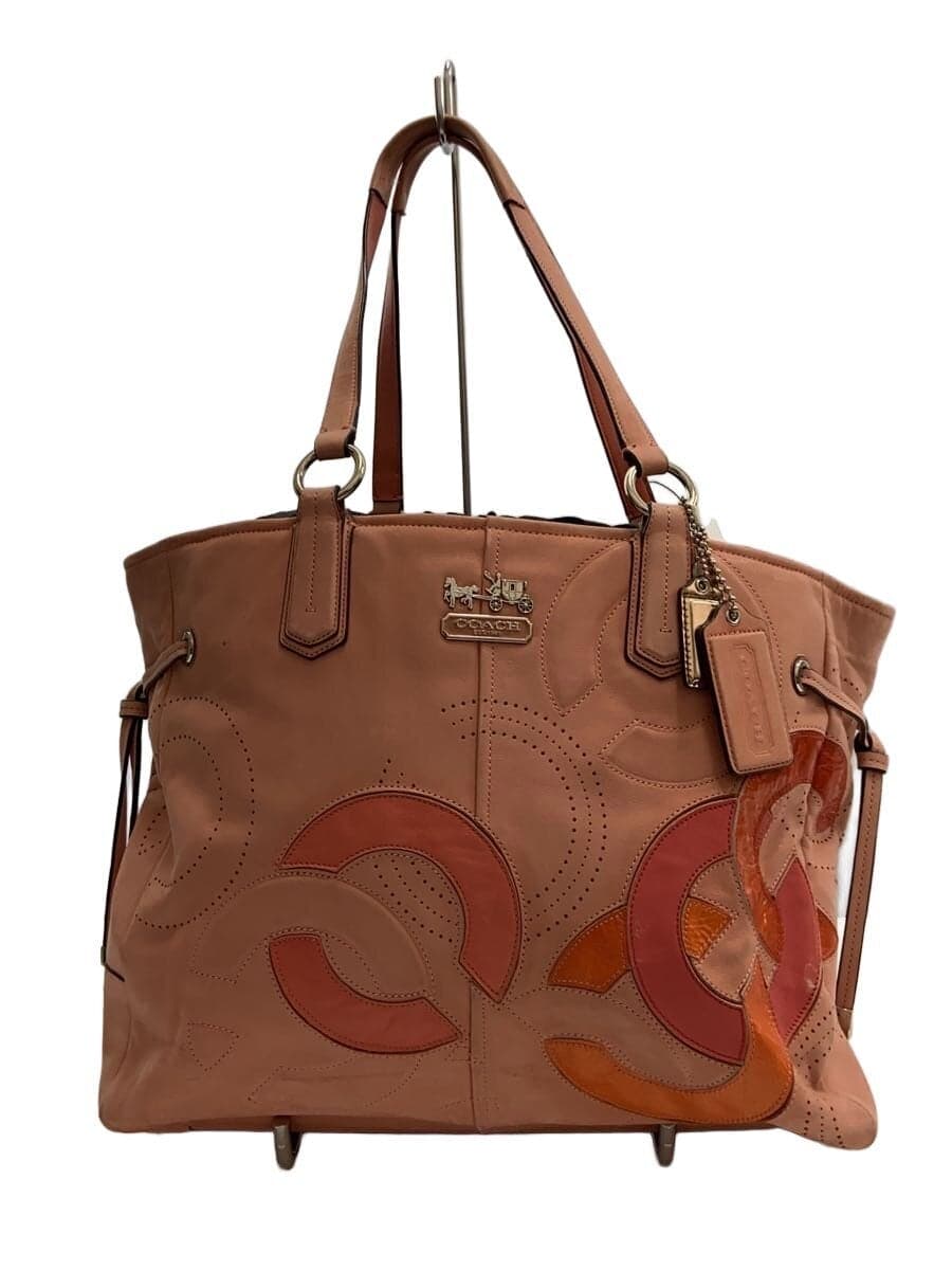 COACH Tote Bag Op Art Leather PNK 18964