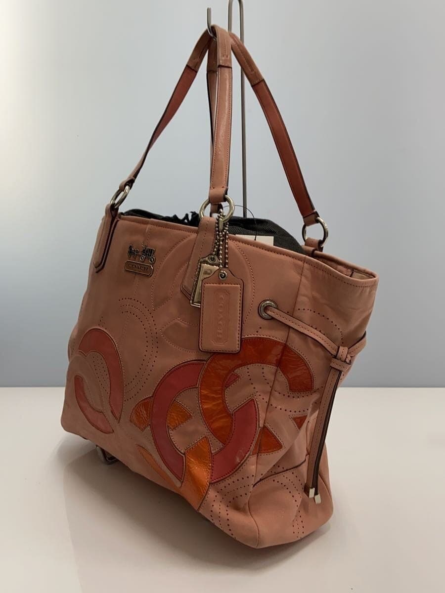COACH Tote Bag Op Art Leather PNK 18964 2